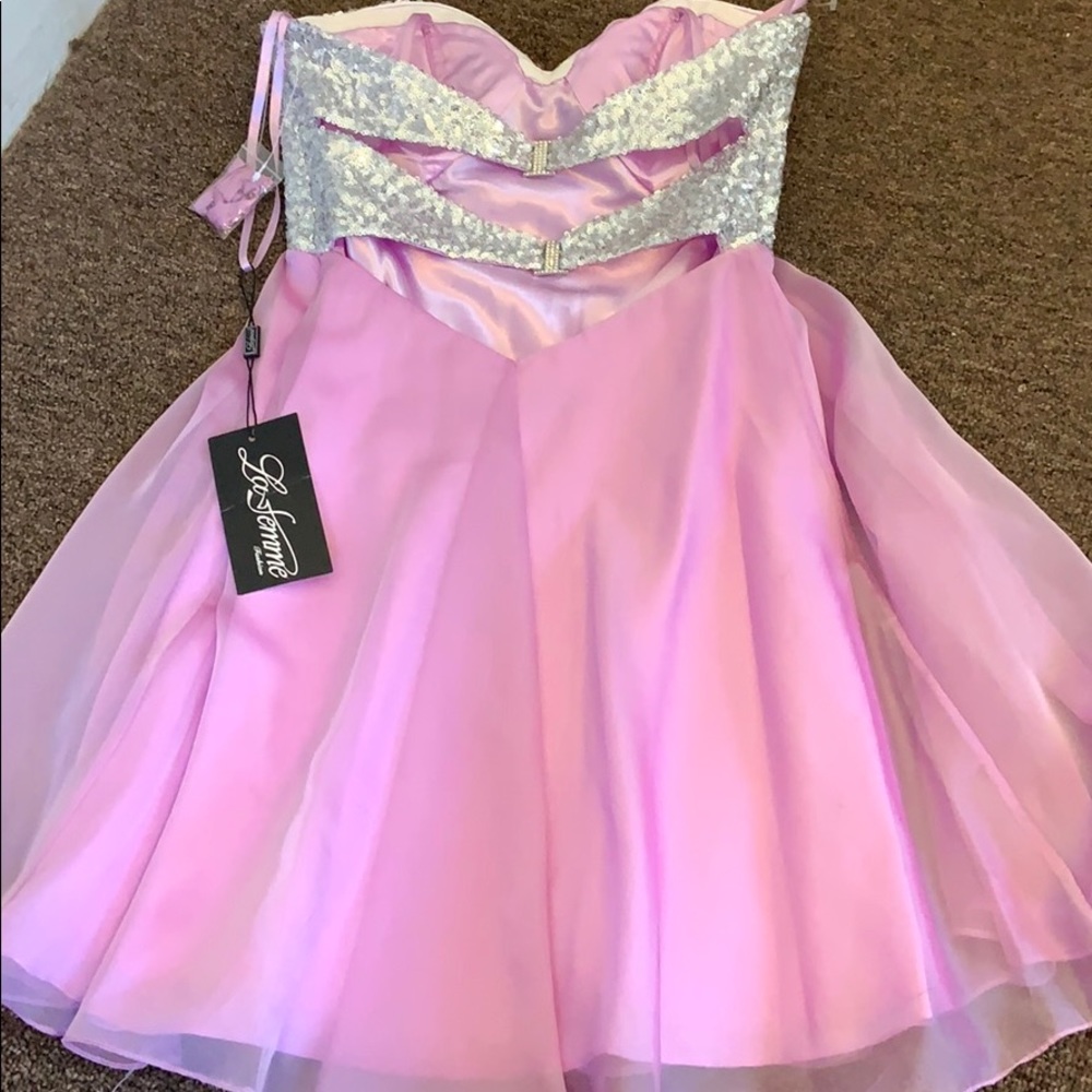 🆕💜La Femme Paris Lavender Embellished Dress - Picture 4 of 8